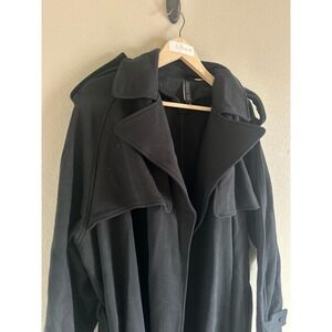 NWT $248 Skims Boyfriend Fleece Oversized Trench Coat In Washed Onyx Size: Mediu